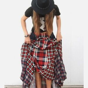 TOV Bohemian Tartan Skirt